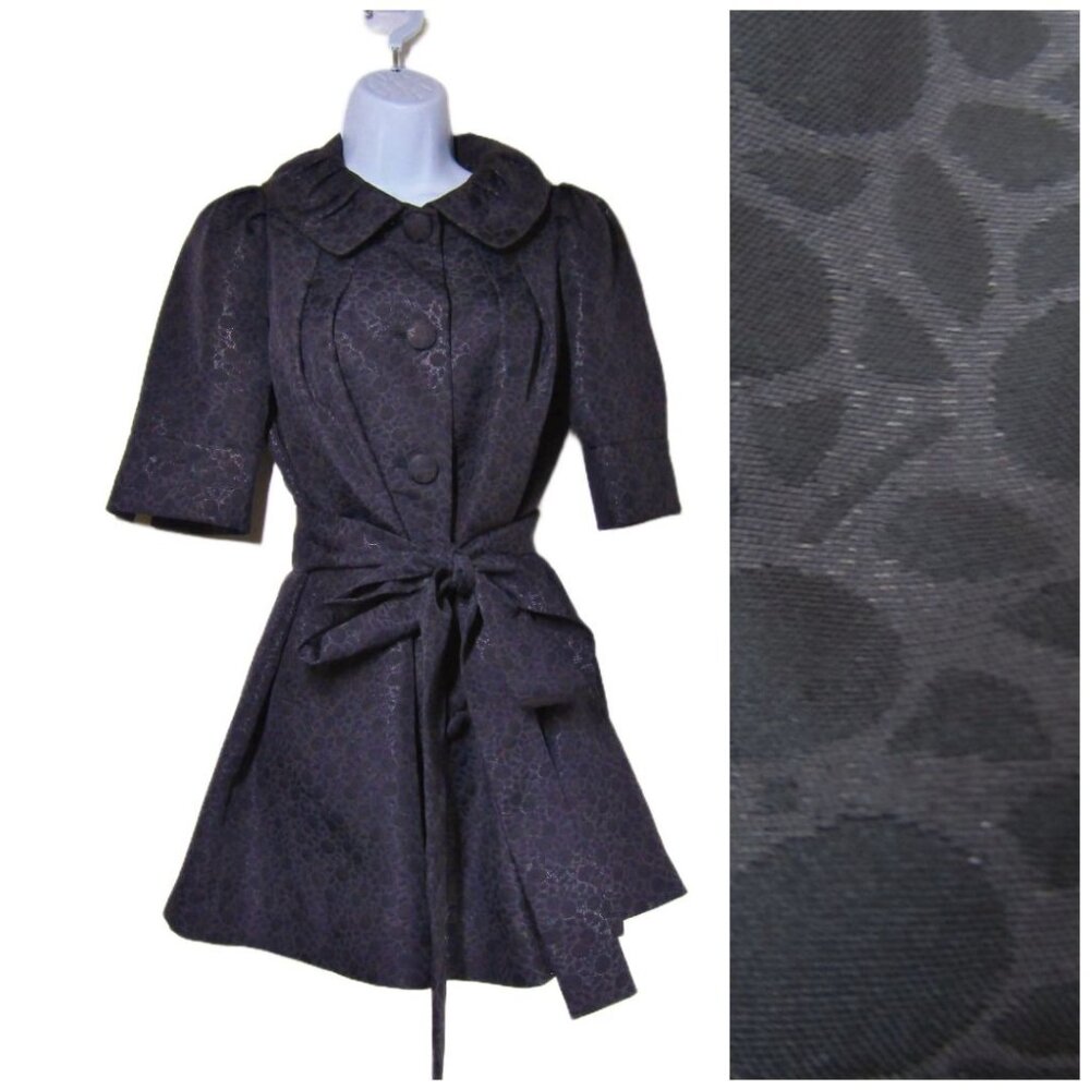 ANNA SUI Dolly Girl Twee Cottagecore Fairy  Purple Swing Japan Dress Coat 2 S